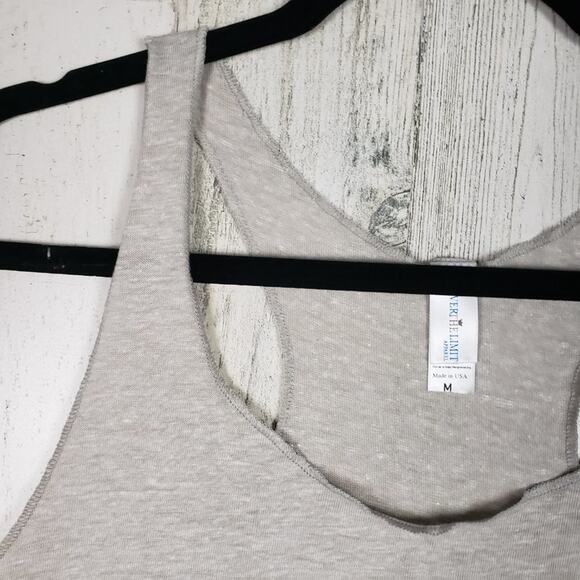 NWOT Over The Limit Apparel Oatmeal Racerback Tank Top Women's Size Medium - Picture 3 of 9